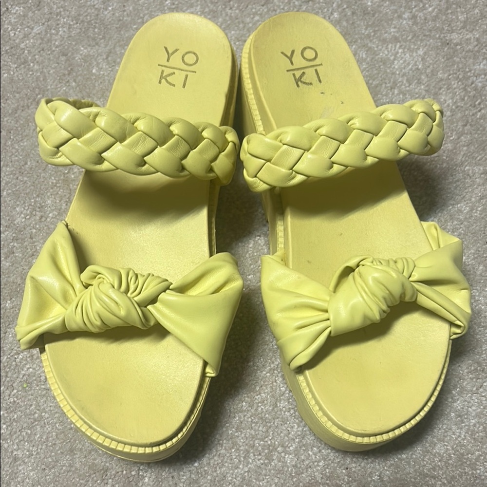 Yoki Women's Yellow Braided Sandals